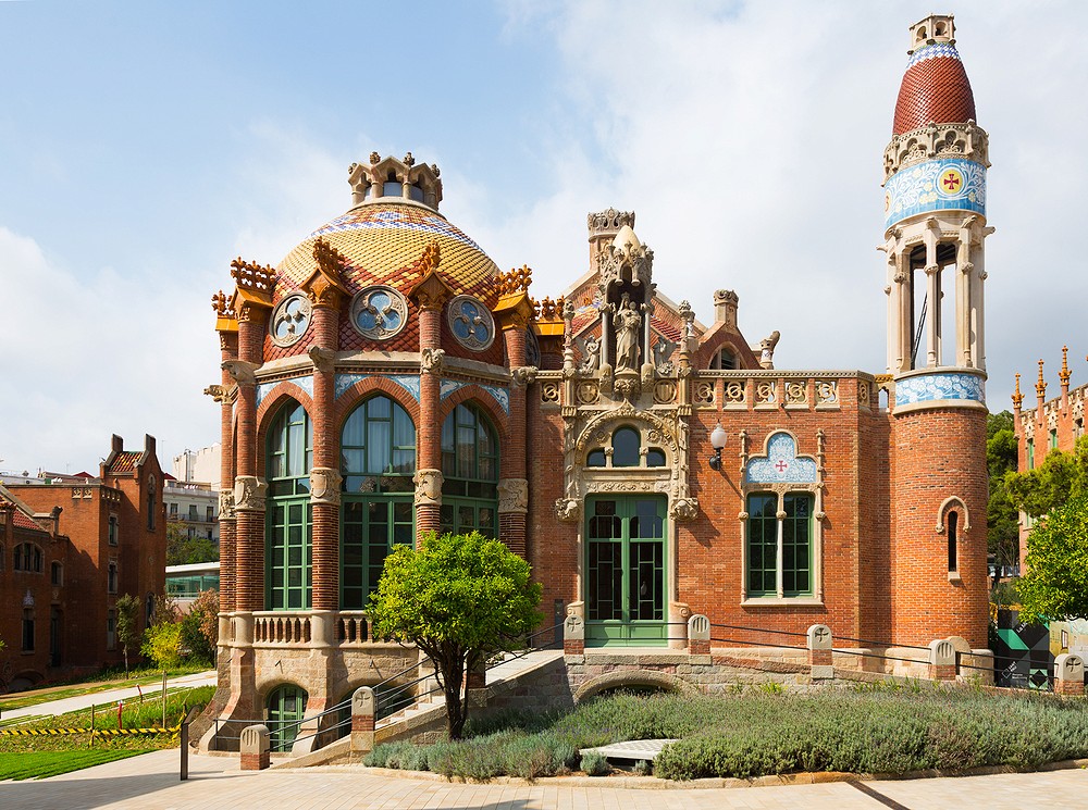 One of the modernist buildings of Sant Pau hospital